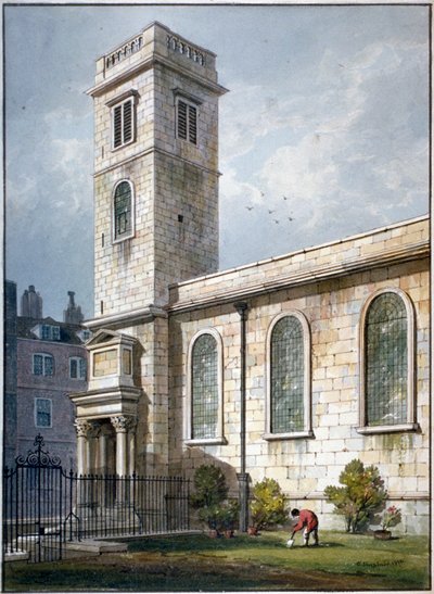 オール ハロウズ チャーチ、ロンバード ストリート、ロンドン、1811 年 作： George Shepherd