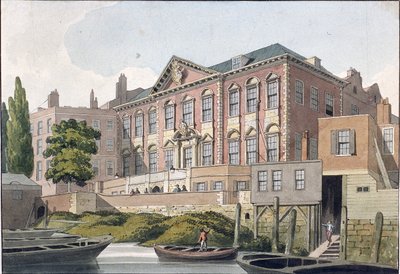テムズ川からの魚屋ホール、ロンドン、c1810 作： George Shepherd