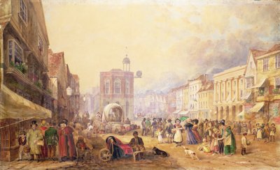 ガブリエルの丘からのメードストンハイストリート、1829年 作： George Shepherd