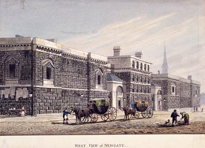 ニューゲート刑務所、オールド ベイリー、ロンドン、c1815 作： George Shepherd