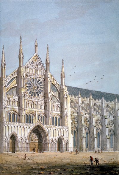 ウェストミンスター寺院、ロンドン、c1810 の北の扉。 作： George Shepherd