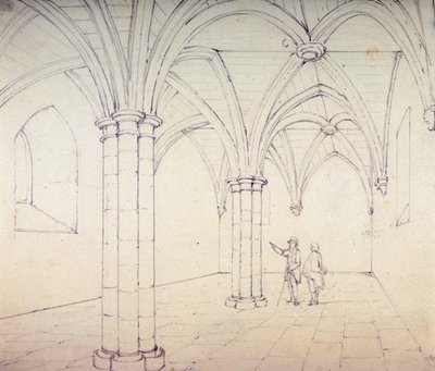 セント マイケルズ クリプト、アルドゲート、ロンドン、c1820 作： George Shepherd