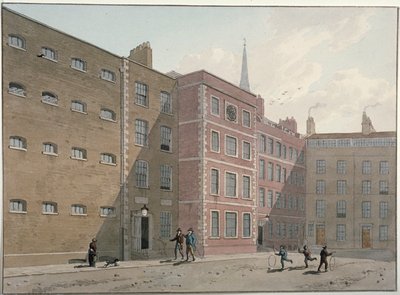 ロンドン市ブライドウェルの四角形の眺め、1810年 作： George Shepherd