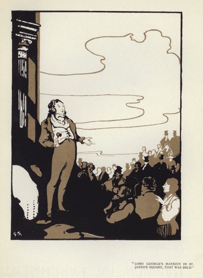 マックス・ベアーボーム著「The Happy Hypocrite」のイラスト（カラーリトグラフ 作： George Sheringham