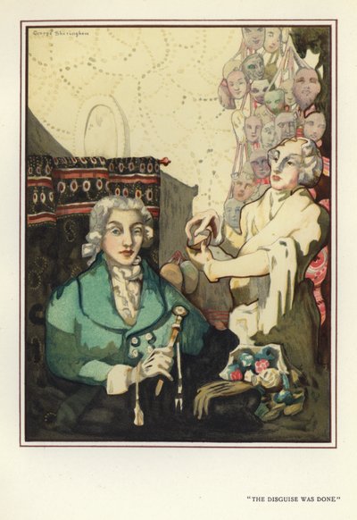 マックス・ベアーボーム著「The Happy Hypocrite」のイラスト（カラーリトグラフ 作： George Sheringham
