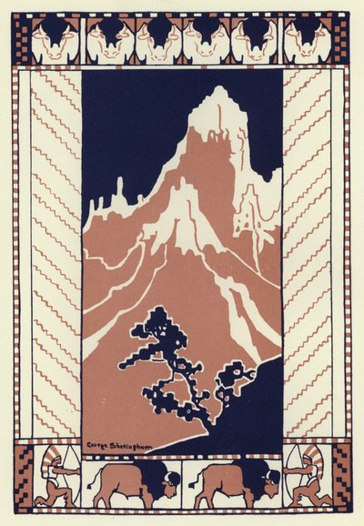 その夜、村人が皆寝静まった頃、少年は山の麓に行った（カラーリトグラフ）。 作： George Sheringham