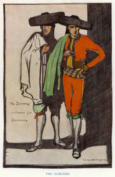 シェリダンの「The Duenna」。The Dancers（カラーリトグラフ 作： George Sheringham
