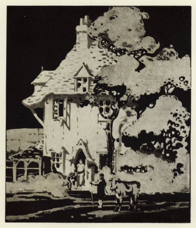 "Where are you going with the cow?"(カラーリトグラフ) 作： George Sheringham