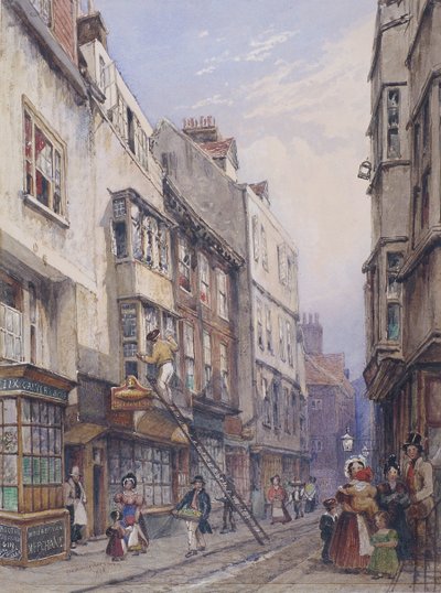 チャンスリー レーン近くのベル ヤード、ロンドン、1835 年 作： George Sidney Shepherd