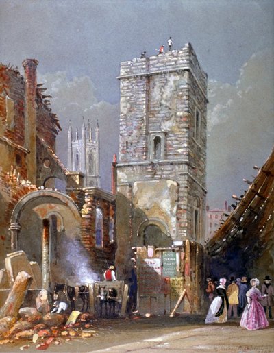 セント バーソロミュー バイ ザ エクスチェンジ、ロンドン市、1842 年。 作： George Sidney Shepherd
