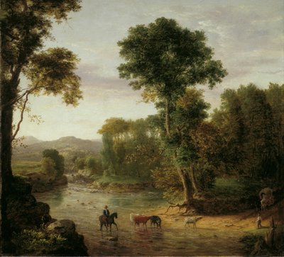 浅瀬を渡る 作： George Snr. Inness