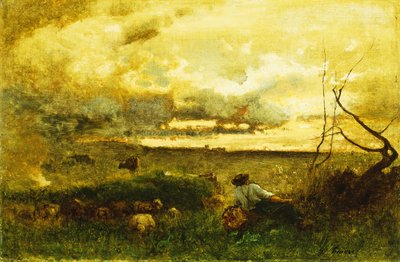 黄金の夕日、 作： George Snr. Inness
