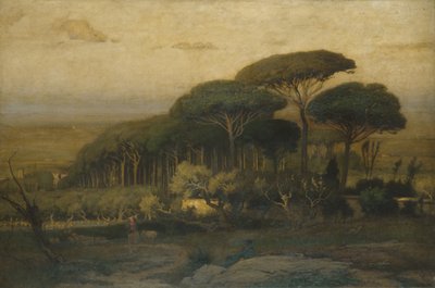 バルベリーニヴィラのパイングローブ、1876 作： George Snr. Inness