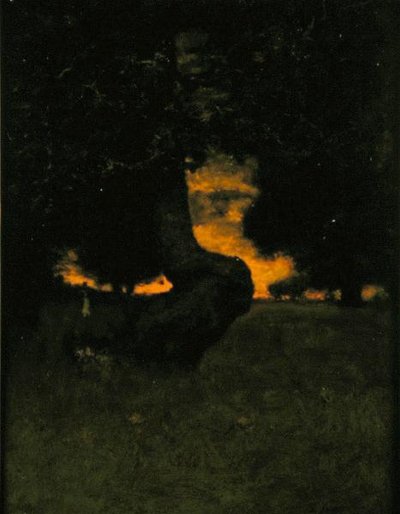 サンダウン」1889年頃（油彩・ボード） 作： George Snr. Inness