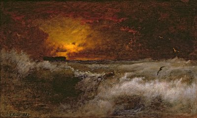 海に沈む夕日、1887 作： George Snr. Inness