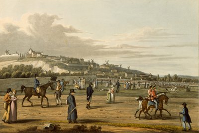 1815年10月21日、M。ドゥブールによって刻まれたウェリントン公爵によるモンマルトルのイギリス軍のレビュー（1817年） 作： George Snr after Scharf