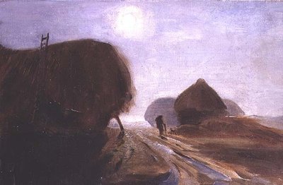 月明かりに照らされたHayricks 作： George Soper