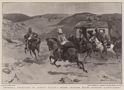 インペリアルヨーマナリーの行動、リヒテンベルクの外でボーアを追うパジェットの馬 作： George Soper