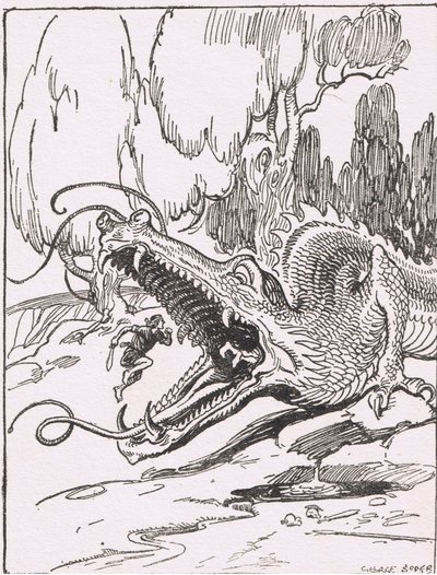 ドラゴンの歯：彼はモンスターに急いで行き、海綿状の口に身を投げた 作： George Soper