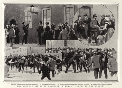 フィレンツェのゼネラルストライキ、街の日常風景 作： George Soper