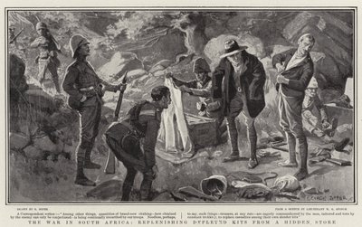 南アフリカの戦争、隠された店から消耗したキットを補充 作： George Soper
