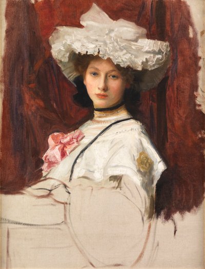 肖像画のスケッチ（キャンバスに油彩） 作： George Spencer Watson