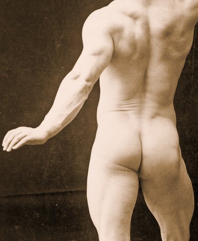 オイゲンサンドウ、古典的な古代グレコローマンポーズで、DGC 1073442 c.1894 bw写真の詳細 作： George Steckel