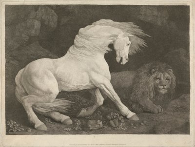 Um cavalo assustado por um leão 作： George Stubbs