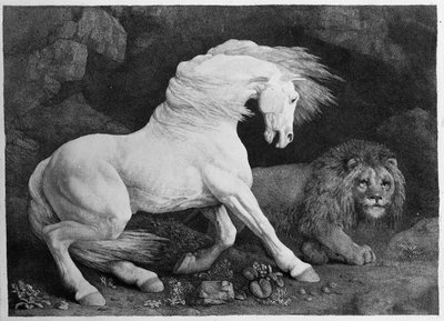 1788年、芸術家によって刻まれたライオンに襲われた馬 作： George Stubbs