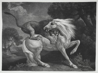 ライオンに襲われた馬、1788年。 作： George Stubbs