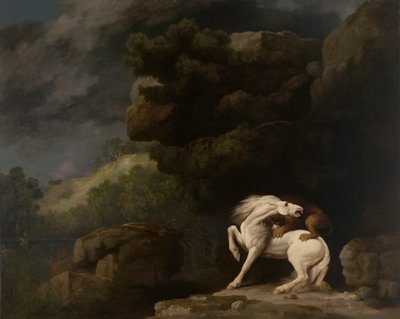 馬を攻撃するライオン 作： George Stubbs