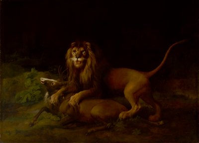 雄鹿を襲うライオン 作： George Stubbs