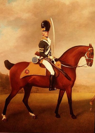 第10軽騎兵隊の兵士たち」のディテール 作： George Stubbs