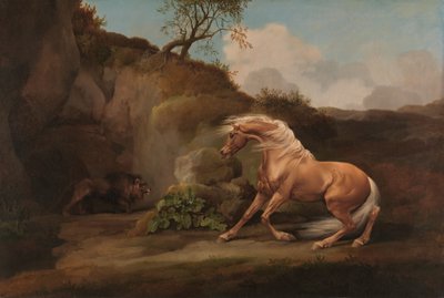 ライオンに怯える馬、1762 年から 1768 年。 作： George Stubbs