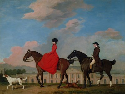 コルウィックホールに乗るジョンとソフィアマスターズ、1777 作： George Stubbs
