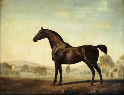 パドックのベイ競走馬、Sweetwilliam」、1779 作： George Stubbs