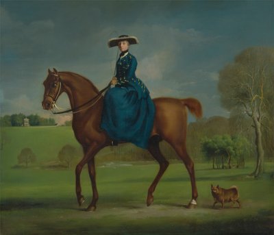 チャールトン・ハントの衣装を着たコニングスビー伯爵夫人 作： George Stubbs