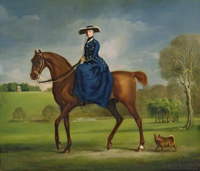 チャールトンハントの衣装を着たコニングスビー伯爵夫人、1760年頃 作： George Stubbs