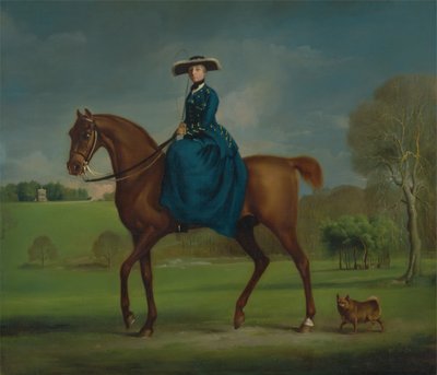 チャールトン・ハントの衣装を着たコニングスビー伯爵夫人 1760年。 作： George Stubbs