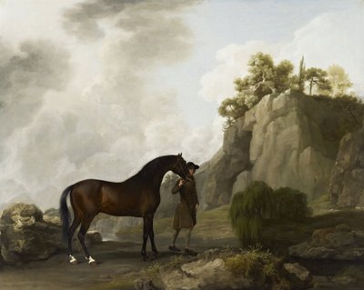 ロッキンガムのアラビアンスタリオン（クレスウェルクラッグスで新郎が主導）の侯爵 作： George Stubbs