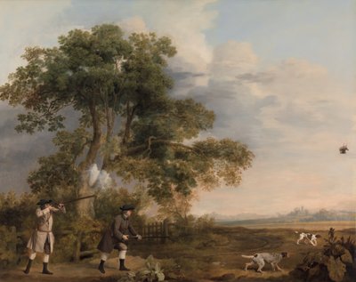 ツー ジェントルメン シューティング、カリフォルニア州。 1769年。 作： George Stubbs