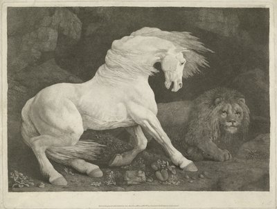 馬とライオン、1770（メゾチント） 作： George Townley Stubbs