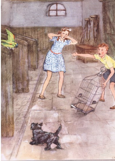 オウムは失礼なことを言い始めた。 作： George Vernon Stokes