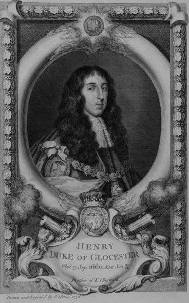 グロスター公爵ヘンリー（1639-60）チャールズ2世の弟 作者による刻印 作： George Vertue