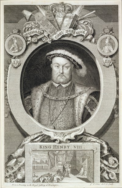ケンジントンのロイヤルギャラリーでの絵画の後のヘンリー8世（1491-1547） 作： George Vertue