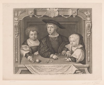 ポートレット・ヴァン・ドロテア、ヨハン・エン・クリスティーナ・ヴァン・デネマーケン K. Henry VII とエリザベス女王の 3 人の子供。 I.アーサー王子、II。 広報 ヘンリー、III。 Ps。 マーガレット (オブジェクトのタイトル) Portretten van de Tudors (シリーズタイトル) 歴史的肖像画 (シリーズ 作： George Vertue