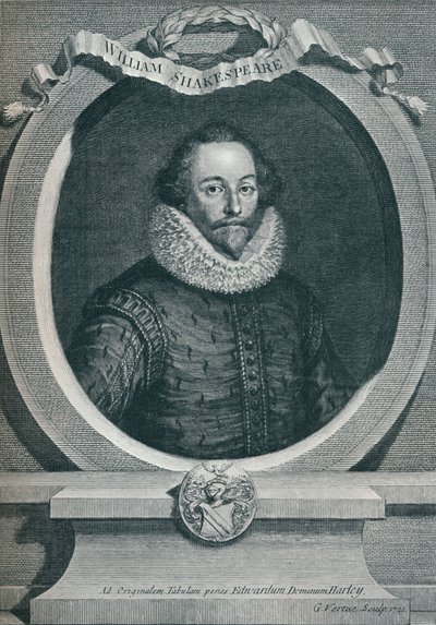 ウィリアム・シェイクスピア1564-1616、イギリスの詩人、劇作家、1721年、1913年 作： George Vertue