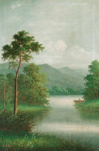 川のボート、1801 作： George Vicat Cole