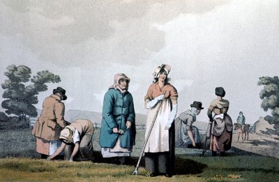 Lowkers - とうもろこしの草取りをする女性、1814 年 作： George Walker of Seacroft
