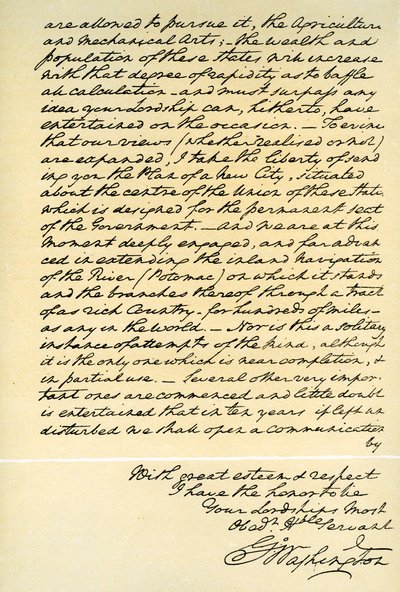 1793年4月22日、ジョージワシントンからフィラデルフィアのバッカン伯爵への手紙 作： George Washington
